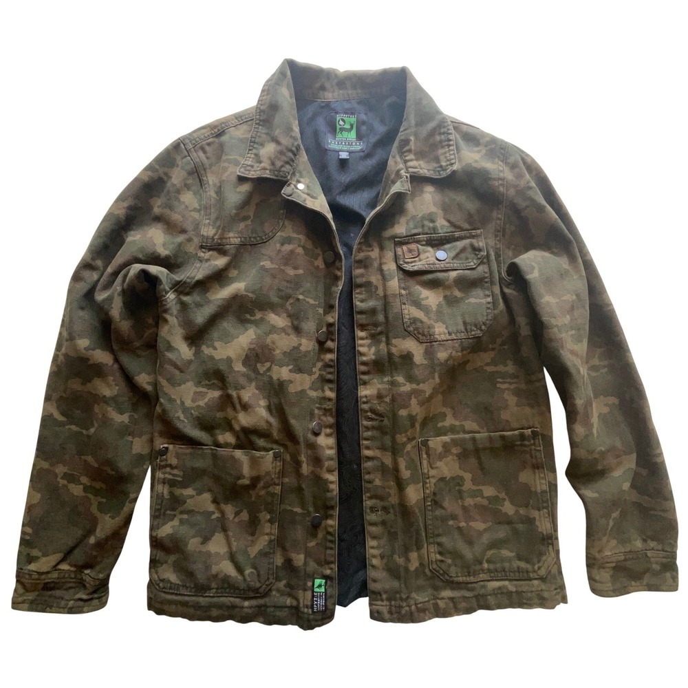 HippyTree Hunter Series Jacket Mens Medium Camo Canvas Utility Gorpcore Coat